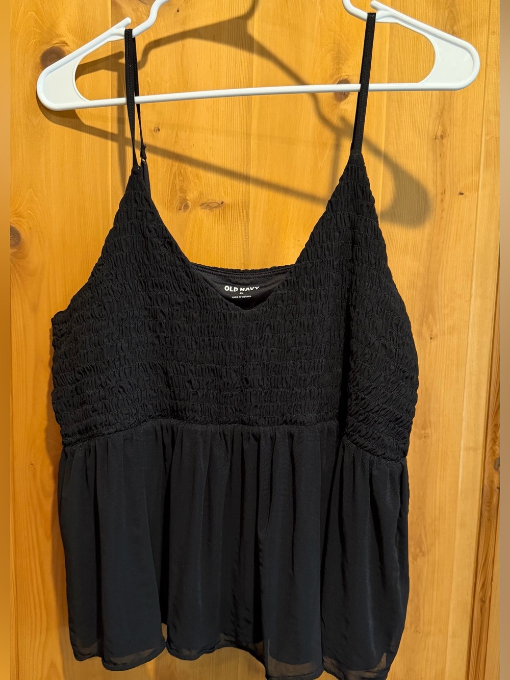 Old Navy Black Smocked Cami Top